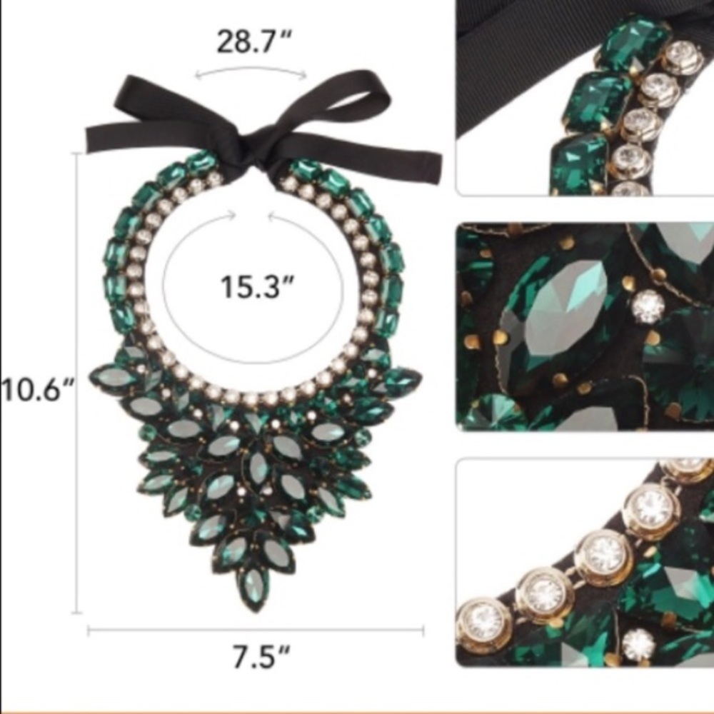 NWT. V-Shaped Champagne Statement Necklace. - Picture 4 of 5
